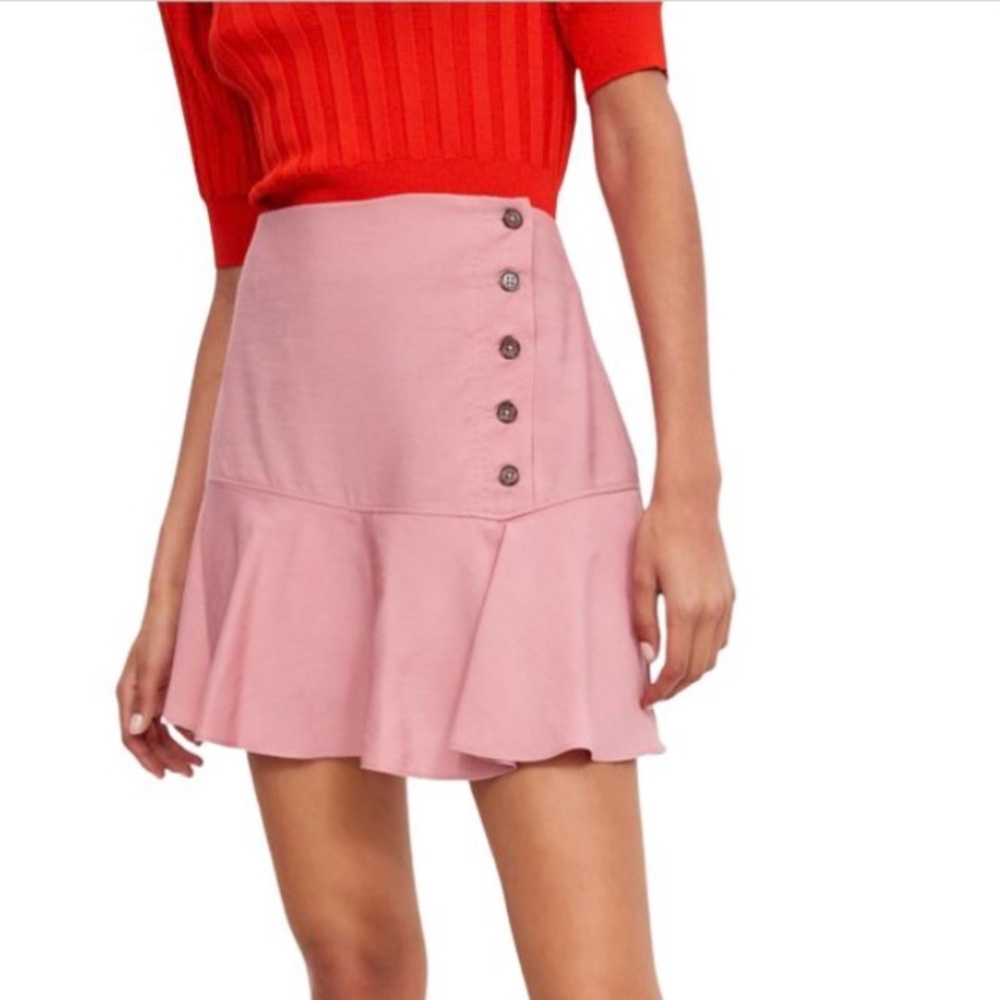 Zara Mini Skort Skirt Light Orange Pink SZ XS